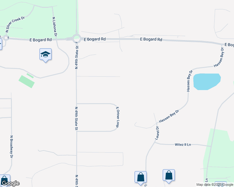 map of restaurants, bars, coffee shops, grocery stores, and more near 9751 Ortner Loop in Palmer