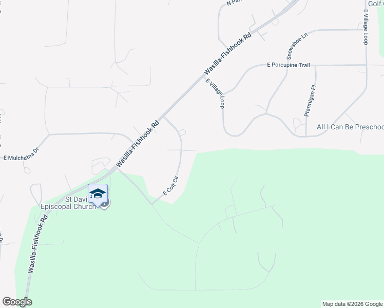 map of restaurants, bars, coffee shops, grocery stores, and more near 2401 North Via Tranquilla Drive in Wasilla