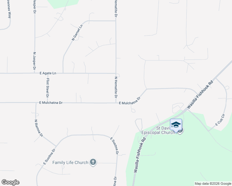 map of restaurants, bars, coffee shops, grocery stores, and more near 1101 East Mulchatna Drive in Wasilla