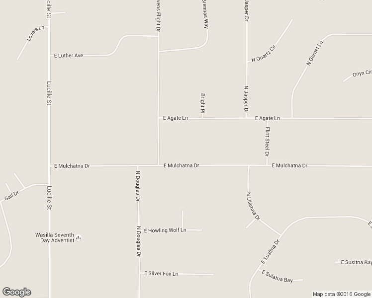 map of restaurants, bars, coffee shops, grocery stores, and more near 481 East Mulchatna Drive in Wasilla