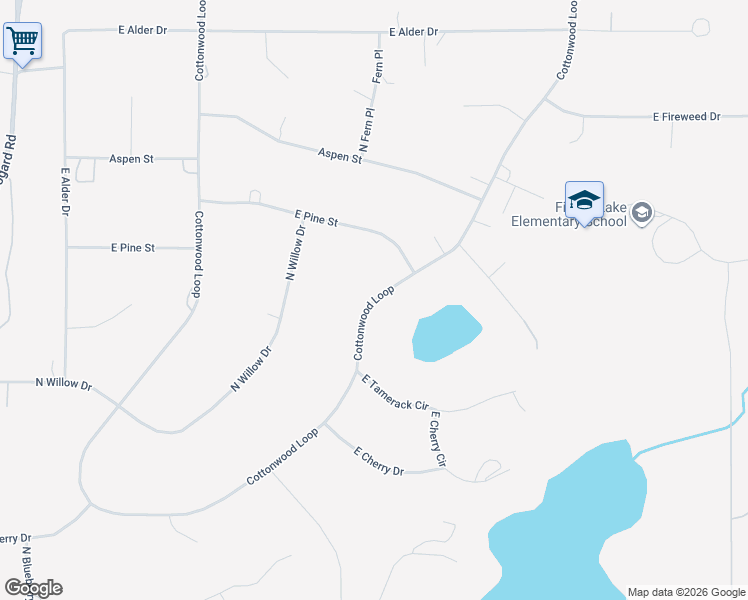 map of restaurants, bars, coffee shops, grocery stores, and more near 2550 Cottonwood Loop in Wasilla