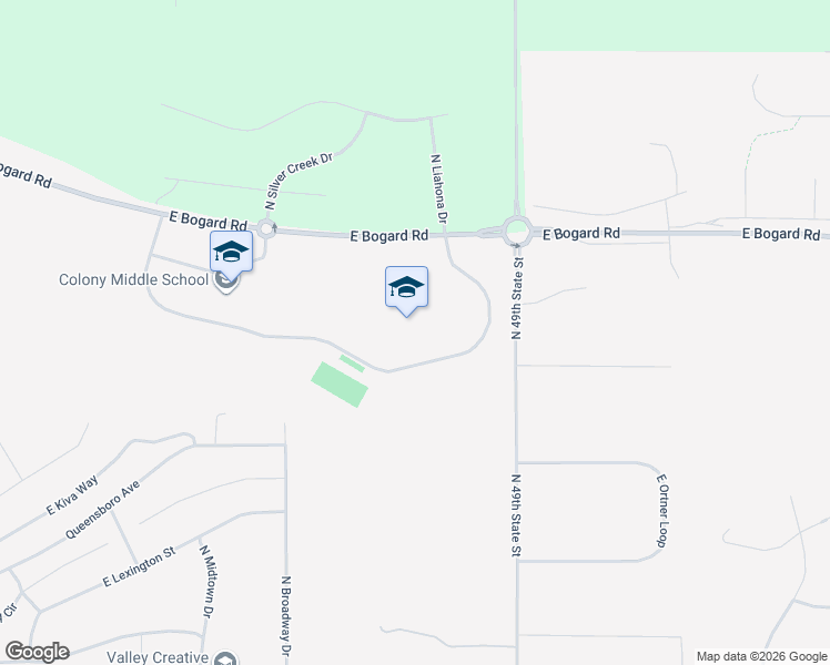 map of restaurants, bars, coffee shops, grocery stores, and more near 9550 East Silver Spring Circle in Palmer