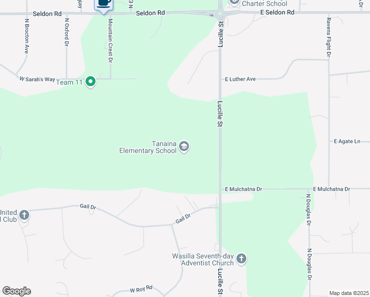 map of restaurants, bars, coffee shops, grocery stores, and more near 2550 North Lucille Street in Wasilla