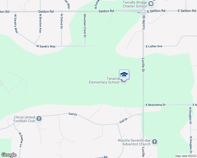 map of restaurants, bars, coffee shops, grocery stores, and more near 2550 North Lucille Street in Wasilla