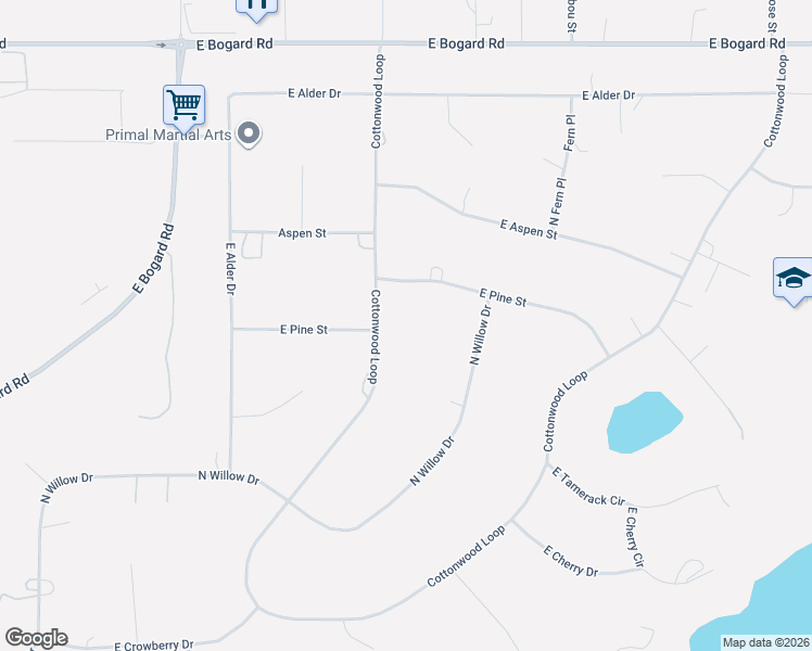 map of restaurants, bars, coffee shops, grocery stores, and more near 2001 Cottonwood Loop in Wasilla