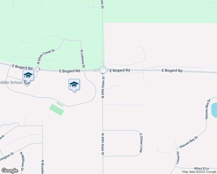 map of restaurants, bars, coffee shops, grocery stores, and more near 9645 East Forest Grove Circle in Palmer