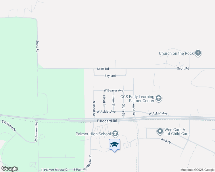 map of restaurants, bars, coffee shops, grocery stores, and more near 350 Beylund in Palmer