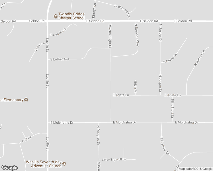 map of restaurants, bars, coffee shops, grocery stores, and more near 2600 North Ravens Flight Drive in Wasilla