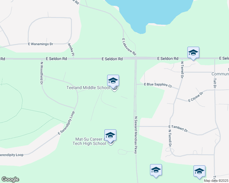 map of restaurants, bars, coffee shops, grocery stores, and more near 2788 North Seward Meridian Parkway in Wasilla