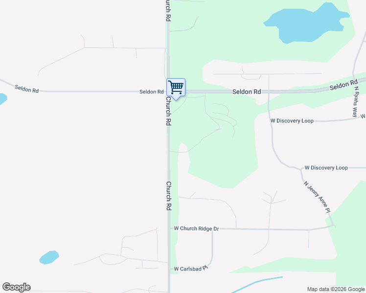 map of restaurants, bars, coffee shops, grocery stores, and more near 2955 Church Road in Wasilla