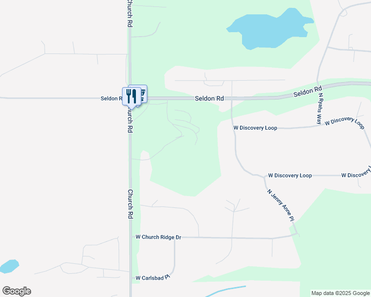 map of restaurants, bars, coffee shops, grocery stores, and more near 2935 North Church Road in Wasilla