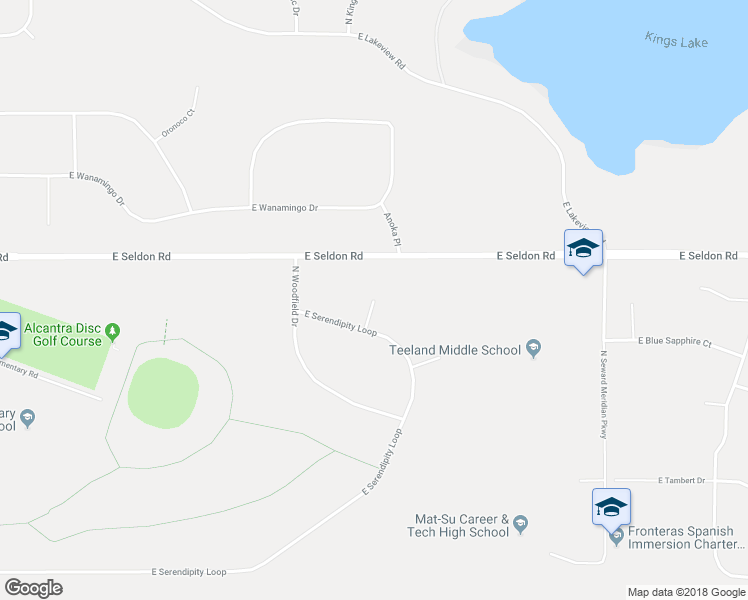 map of restaurants, bars, coffee shops, grocery stores, and more near 2997 North Woodfield Park Circle in Wasilla