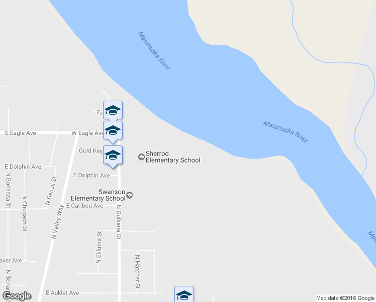 map of restaurants, bars, coffee shops, grocery stores, and more near 561 North Gulkana Street in Palmer