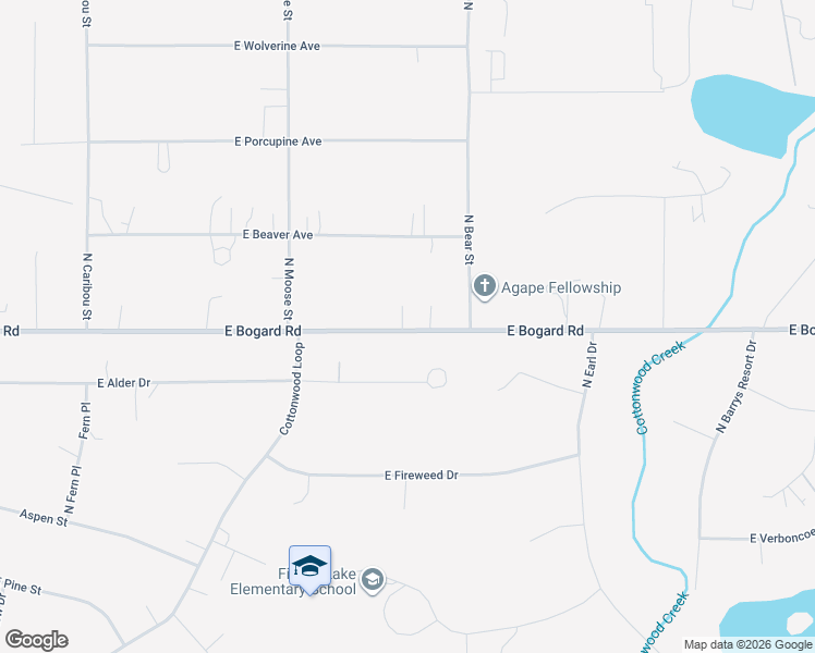 map of restaurants, bars, coffee shops, grocery stores, and more near 5901 East Bogard Road in Wasilla