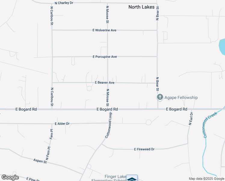 map of restaurants, bars, coffee shops, grocery stores, and more near 5760 East Beaver Avenue in Wasilla