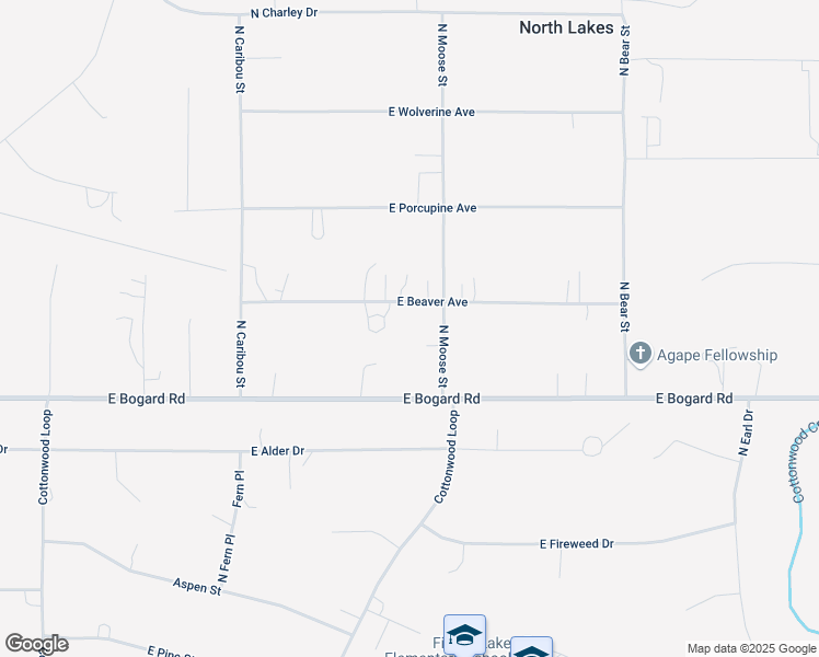map of restaurants, bars, coffee shops, grocery stores, and more near 5660 East Beaver Avenue in Wasilla