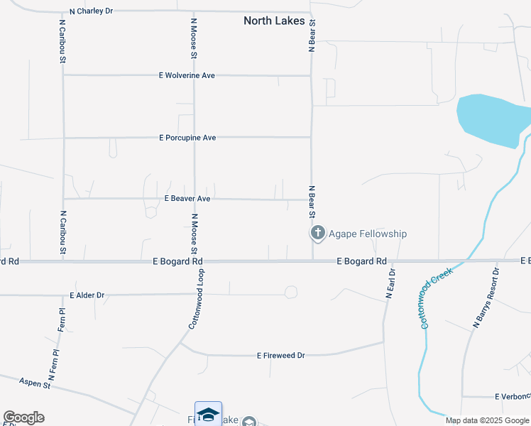 map of restaurants, bars, coffee shops, grocery stores, and more near 5860 E Beaver Ave in Wasilla