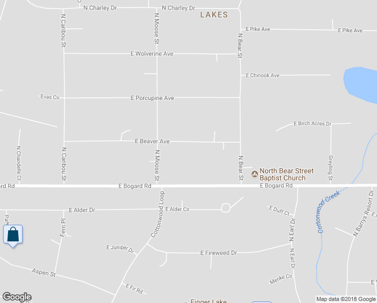 map of restaurants, bars, coffee shops, grocery stores, and more near 5800 East Beaver Avenue in Wasilla