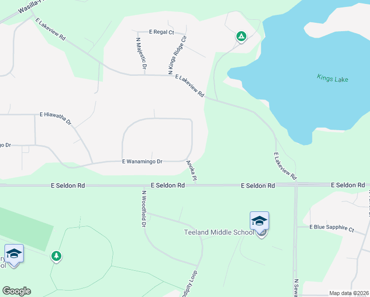 map of restaurants, bars, coffee shops, grocery stores, and more near 3251 Wanamingo Drive in Wasilla