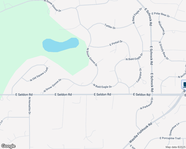 map of restaurants, bars, coffee shops, grocery stores, and more near 3170 North Snow Goose Drive in Wasilla