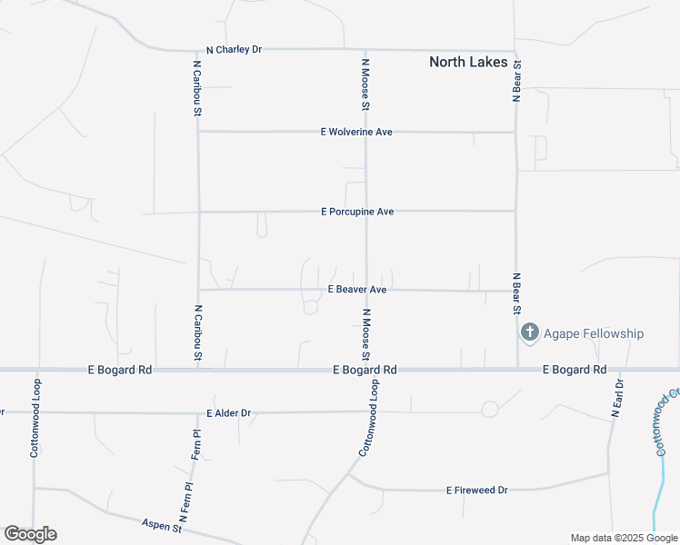 map of restaurants, bars, coffee shops, grocery stores, and more near 5660 East Beaver Avenue in Wasilla