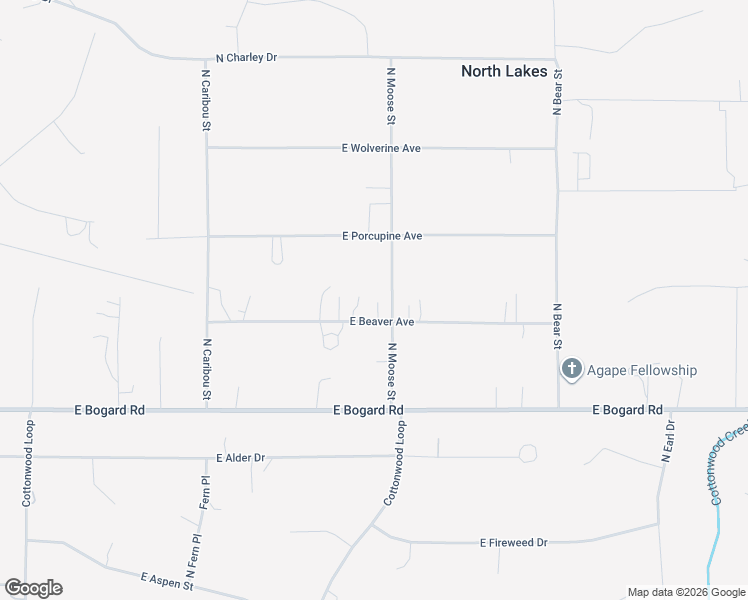 map of restaurants, bars, coffee shops, grocery stores, and more near 5701 East Beaver Avenue in Wasilla