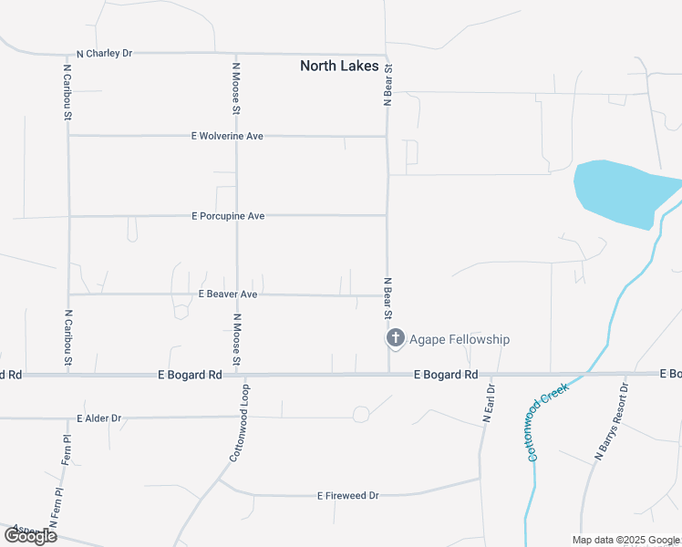 map of restaurants, bars, coffee shops, grocery stores, and more near 5860 East Beaver Avenue in Wasilla