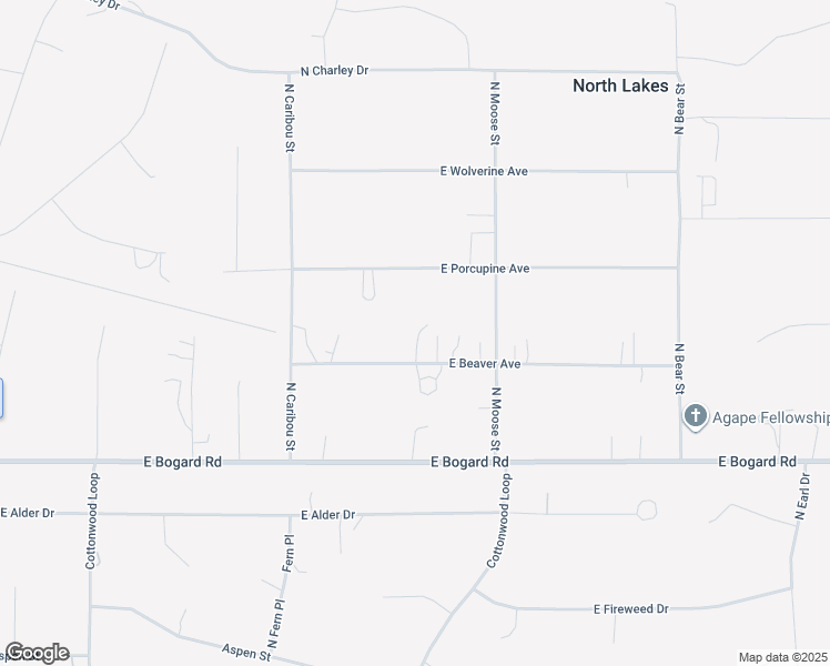 map of restaurants, bars, coffee shops, grocery stores, and more near 5600 East Porcupine Avenue in Wasilla