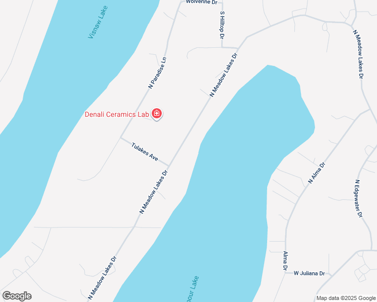 map of restaurants, bars, coffee shops, grocery stores, and more near 3277 North Meadow Lakes Drive in Wasilla