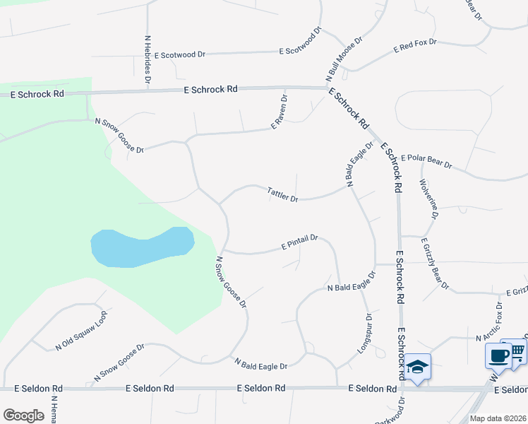 map of restaurants, bars, coffee shops, grocery stores, and more near 3400 Tattler Court in Wasilla