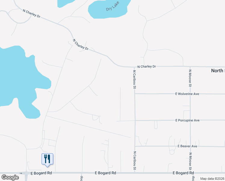 map of restaurants, bars, coffee shops, grocery stores, and more near 3650 North Charley Drive in Wasilla