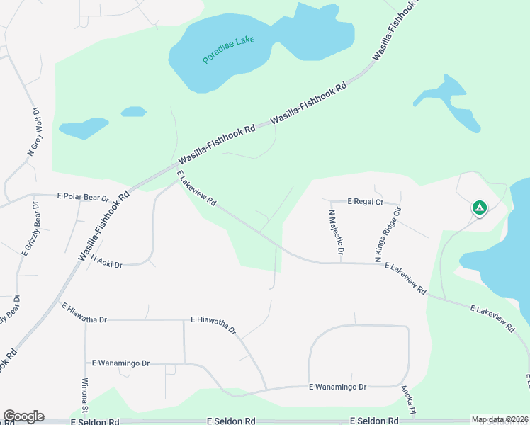 map of restaurants, bars, coffee shops, grocery stores, and more near 2847 East Lakeview Road in Wasilla