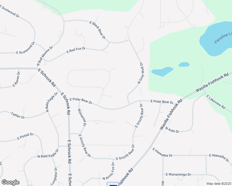 map of restaurants, bars, coffee shops, grocery stores, and more near 2240 East Caribou Loop in Wasilla
