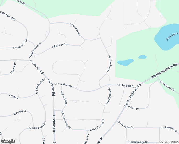 map of restaurants, bars, coffee shops, grocery stores, and more near 2240 East Caribou Loop in Wasilla