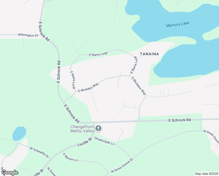 map of restaurants, bars, coffee shops, grocery stores, and more near 600 East McAdoo Way in Wasilla