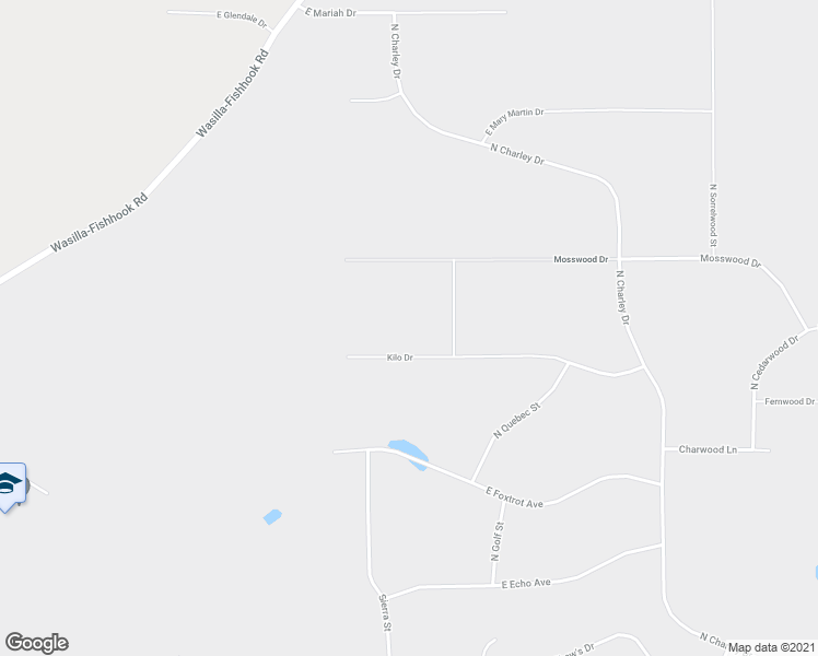 map of restaurants, bars, coffee shops, grocery stores, and more near 4301 East Kilo Drive in Wasilla