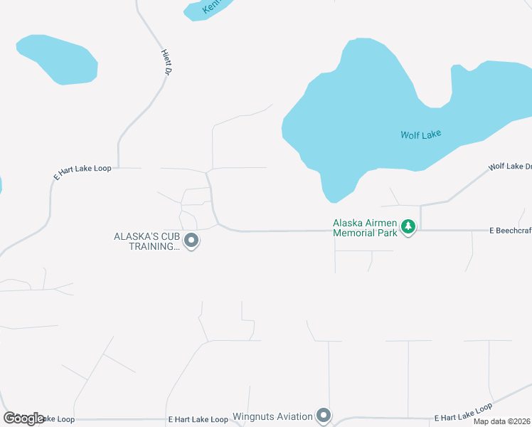 map of restaurants, bars, coffee shops, grocery stores, and more near 6434 East Beechcraft Road in Wasilla