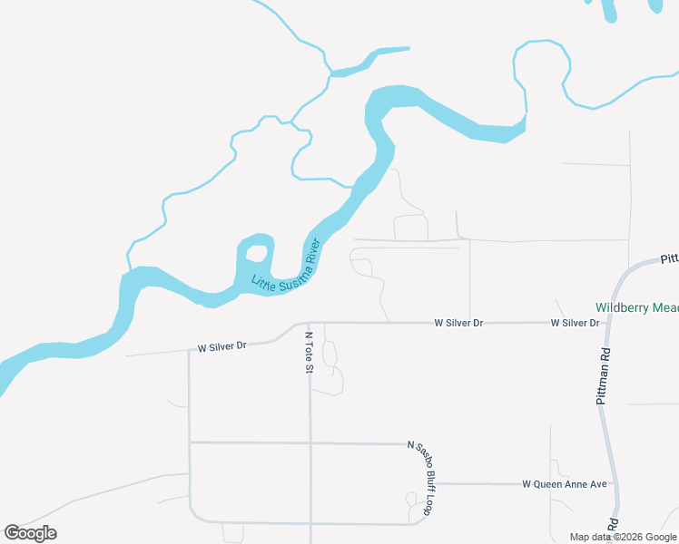 map of restaurants, bars, coffee shops, grocery stores, and more near 7201 West Silver Drive in Wasilla