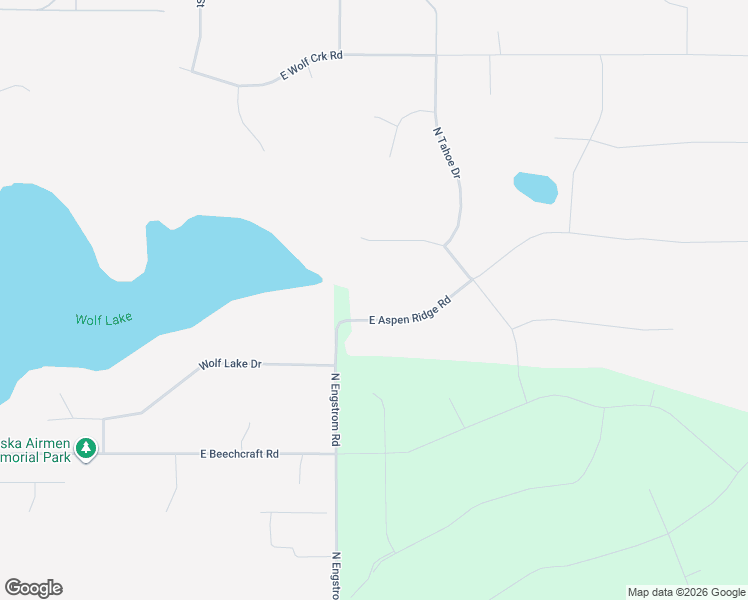 map of restaurants, bars, coffee shops, grocery stores, and more near 7285 East Aspen Ridge Road in Wasilla