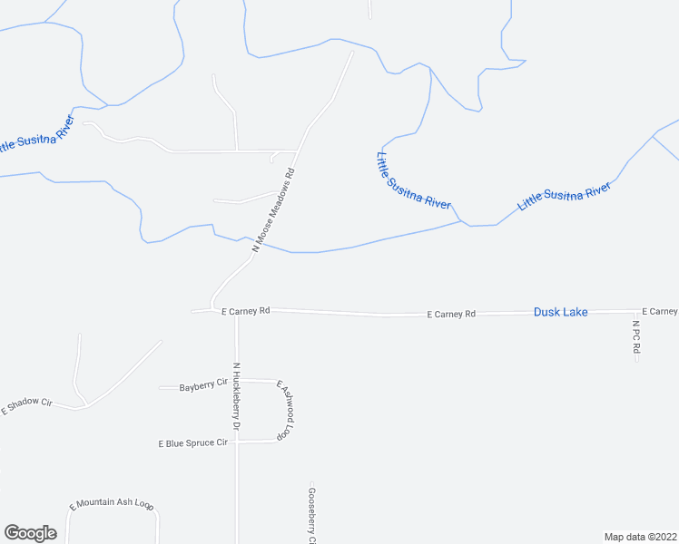 map of restaurants, bars, coffee shops, grocery stores, and more near 1045 East Carney Road in Wasilla