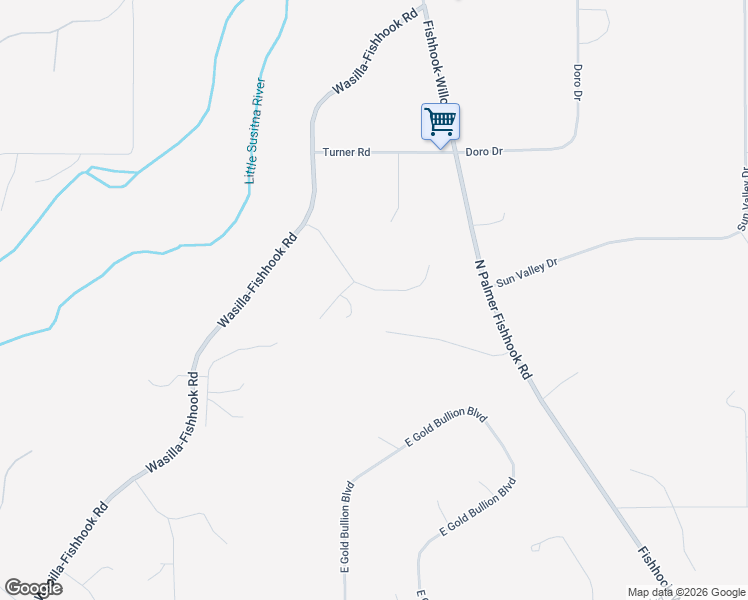 map of restaurants, bars, coffee shops, grocery stores, and more near 8232 East Snowy Pass Circle in Wasilla