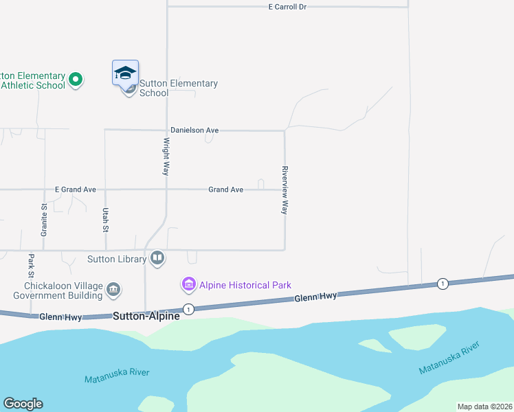 map of restaurants, bars, coffee shops, grocery stores, and more near 22436 East Grand Avenue in Sutton-Alpine