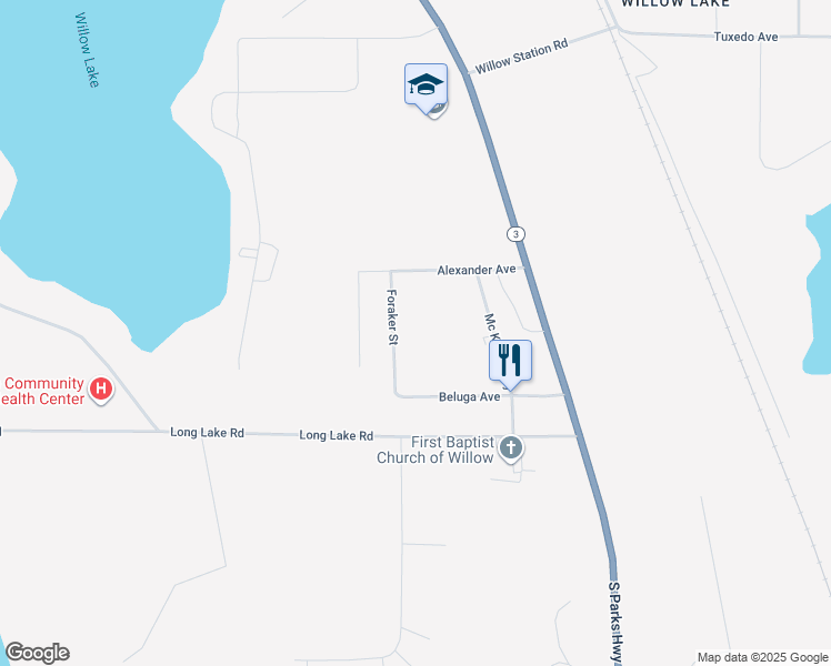 map of restaurants, bars, coffee shops, grocery stores, and more near 13235 Foraker Street in Willow