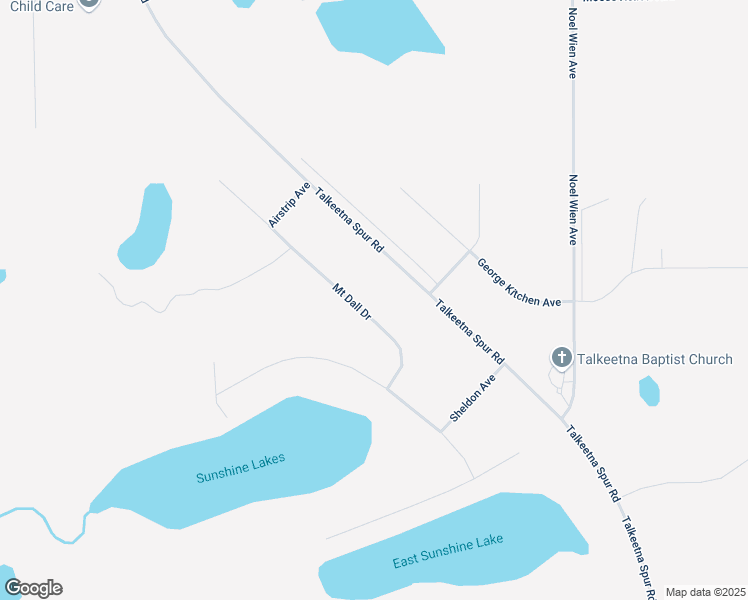 map of restaurants, bars, coffee shops, grocery stores, and more near 34007 Mount Dall Drive in Talkeetna