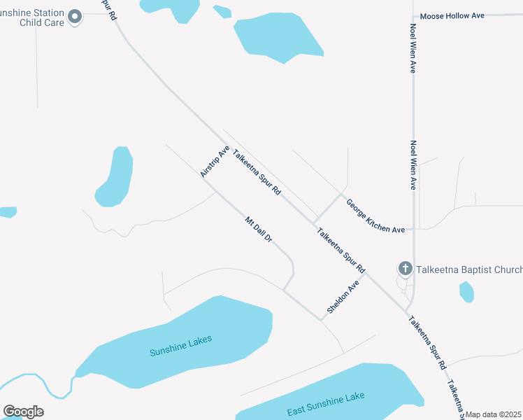 map of restaurants, bars, coffee shops, grocery stores, and more near 34007 Mount Dall Drive in Talkeetna