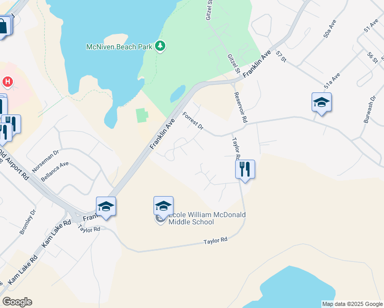 map of restaurants, bars, coffee shops, grocery stores, and more near 880 Lanky Court in Yellowknife