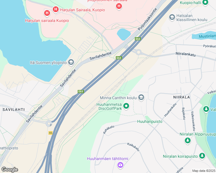 map of restaurants, bars, coffee shops, grocery stores, and more near in Kuopio