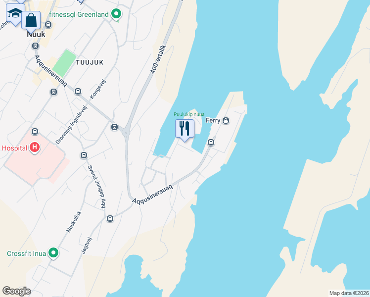 map of restaurants, bars, coffee shops, grocery stores, and more near Qasapi in Nuuk