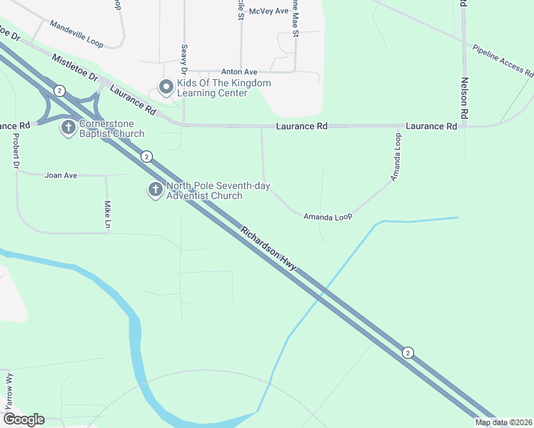map of restaurants, bars, coffee shops, grocery stores, and more near 3027 Amanda Loop in North Pole