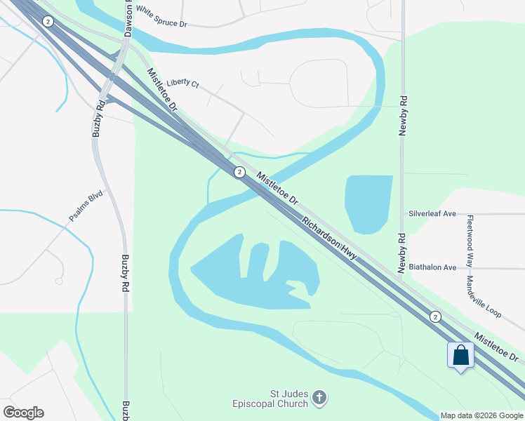 map of restaurants, bars, coffee shops, grocery stores, and more near 2877 Richardson Highway in North Pole